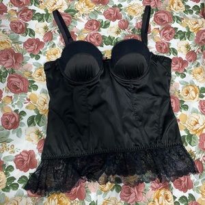 Black lace bustier corset top